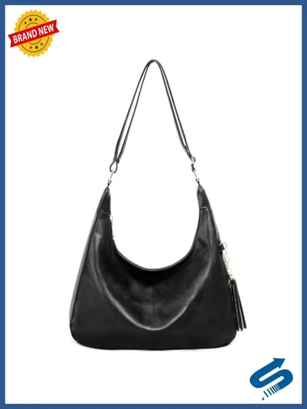 Women's Slouchy Hobo Crossbody Bag Faux Leather Shoulder Purse Vegan Tote Zip